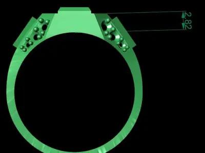 white gold diamond  ring  3D print model