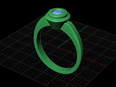 STL 3DM Print Ready Women Diamond Ring Lightweight Printable  3D print model 74
