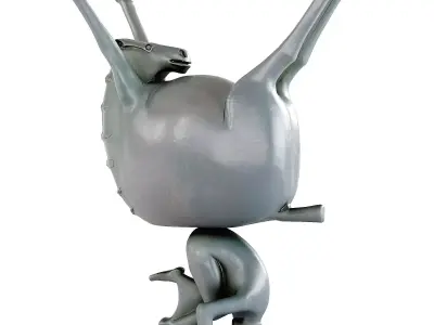 Inverted Equine Balance Sculpture 3D model