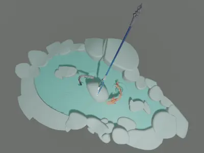 Koi and The Catch Pond Genshin Impact 3D print model