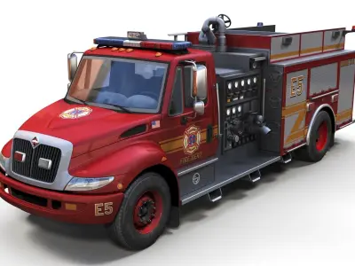 Durastar Firetruck Truck Low-poly 3D model