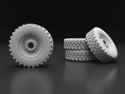 Truck Wheel 3D Model with UV maps 3D model