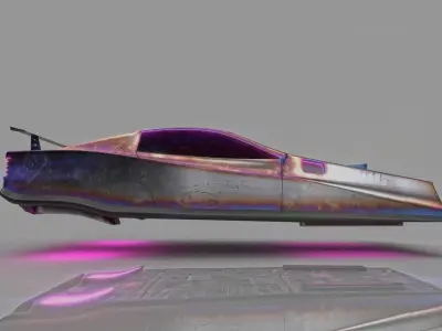 Scifi cyberpunk car Low-poly 3D model