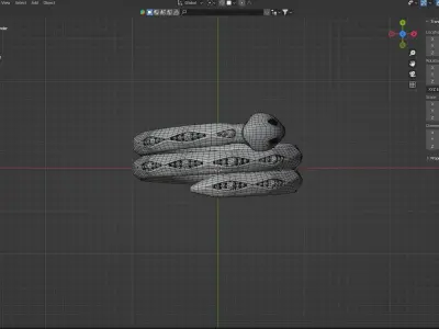 Snake Ring 3D print model 3D print model