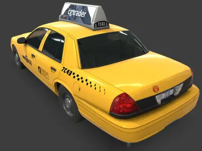 New York Taxi Low-poly 3D model