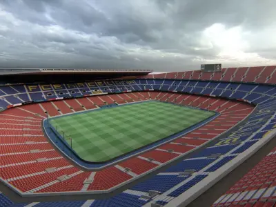 Camp Nou Stadium FC Barcelona Football Arena Low-poly 3D model