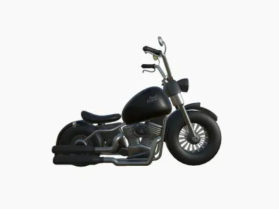 Motorcycle Cartoon A13 Full Black - Custom Vehicle Design Low-poly 3D model