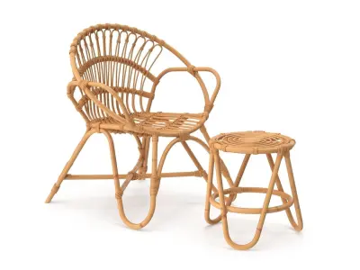 Bamboo Set v2 Low-poly 3D model