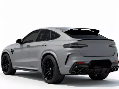 Matte Grey Performance Coupe SUV 3D Model Low-poly 3D model