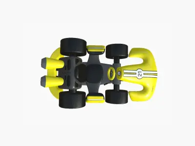 Cartoon Kart D03 Yellow - Vehicle Racing Design Low-poly 3D model