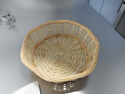 Wicker Fruit or Bread Basket 3D model