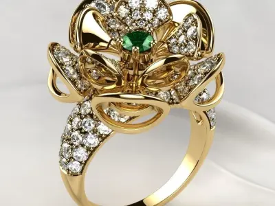 Luxury Gold Ring 3D print model