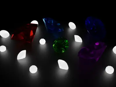 Beautiful diamonds Free low-poly 3D model