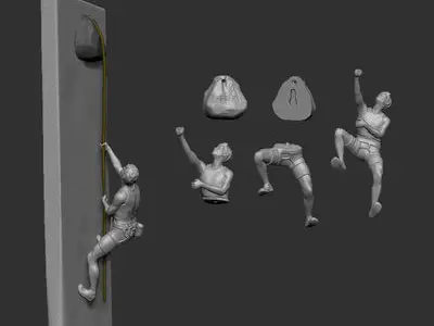 Climber statue wall hanging ornament model 2 3D print model