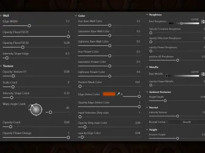Wall Ornamental Stylized - VOL 08 - SBsar - Maps 3D model