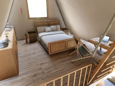 3 Storey A Frame House 3D Model  3ds Max 2021 2024  FBX OBJ 3DS  3D model