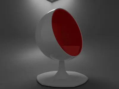 Blender Ball Chair Low-Poly Model 3D model