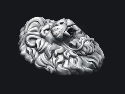Roaring Lion Head V2 3D print model