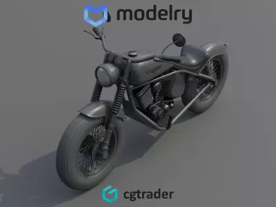 Cruiser Motorcycle 3D model