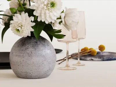 Modern restaurant tableware 3D model