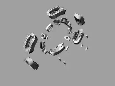 Messika Ring Gold 3D print model