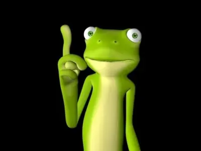 Cartoon frog character Low-poly 3D model