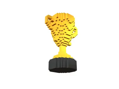 Voxel Trophy v1 008 Low-poly 3D model