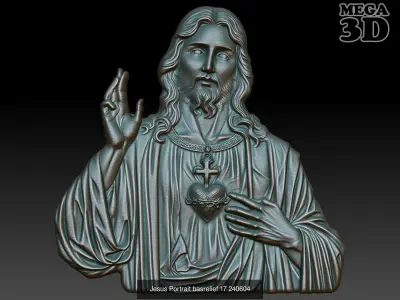Jesus Portrait basrelief Pack B 240604 3D Model Collection
