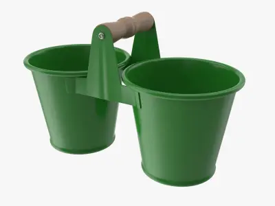 Twin Pot Low-poly 3D model