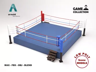 Boxing Ring Low-poly 3D model