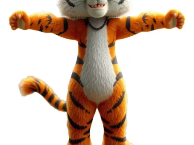Orange Tiger Cub model pack Low-poly 3D model