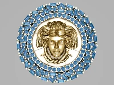 medusa trapped in diamonds  3D print model