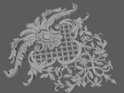 Central decor ornament for furniture 3D model 1063