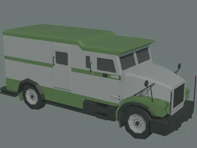 Bank car lowpoly stylized Low-poly 3D model
