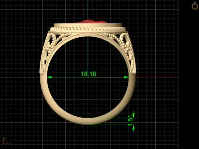  Draped Bust Dollar American coin printable ring 3D print model