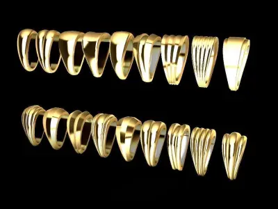 18pcs pack large pendant bail set 3D print model