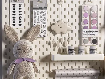 Ikea SKADIS Pegboard Toy Decoration for Teenagers and Kids 14 3D model