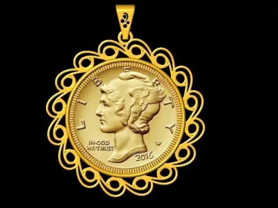 Coin Frame for Dime 3D print model