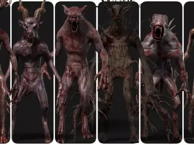 Forest Beast Collection Pack - Unreal Engine and Unity Low-poly 3D model