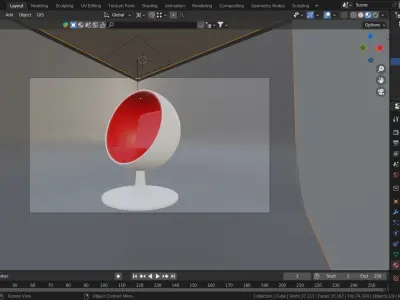 Blender Ball Chair Low-Poly Model 3D model