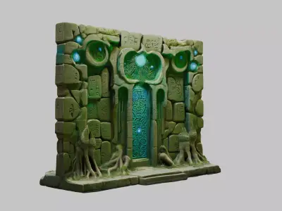 Ancient Military Gate Low-poly 3D model