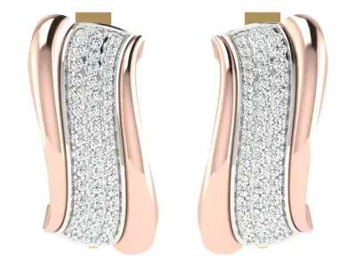 Solitaire Women Drop Earring 3dm STL OBJ FBX Render Details 3D print model 15