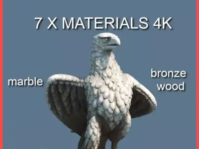 Eagle Statue PBR Low-poly 3D model