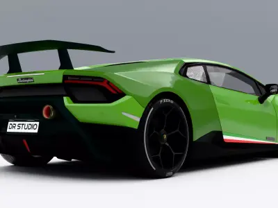Lamborghini Huracan Performante 2018 Low-poly 3D model