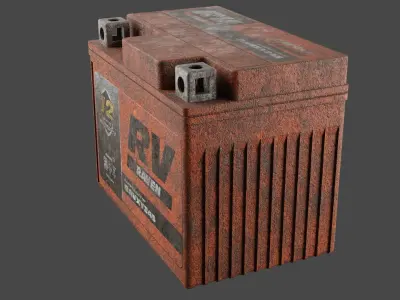 Motorcycle Battery Dirt Low-poly 3D model