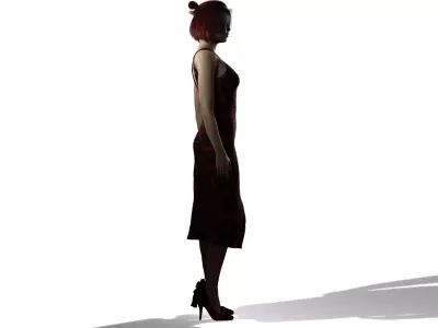 Elegant Evening Woman Realistic Female Character 3D Model 3D model