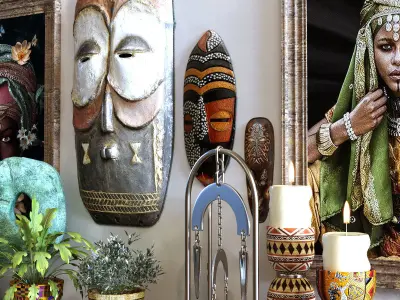 decoration set 098 africa art style 3D model