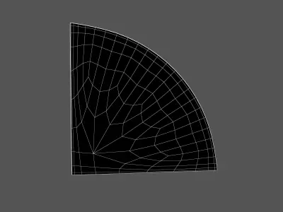 Quarter Circle v1 003 Low-poly 3D model