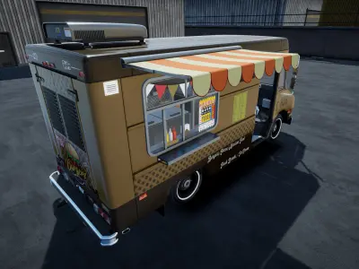Food truck unity asset Low-poly 3D model