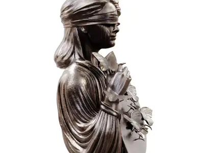  Girl with Butterflies Statue set 763 Low-poly 3D model